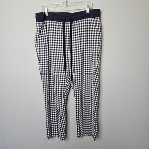 Draper James Blue and White Gingham Lounge Pants
